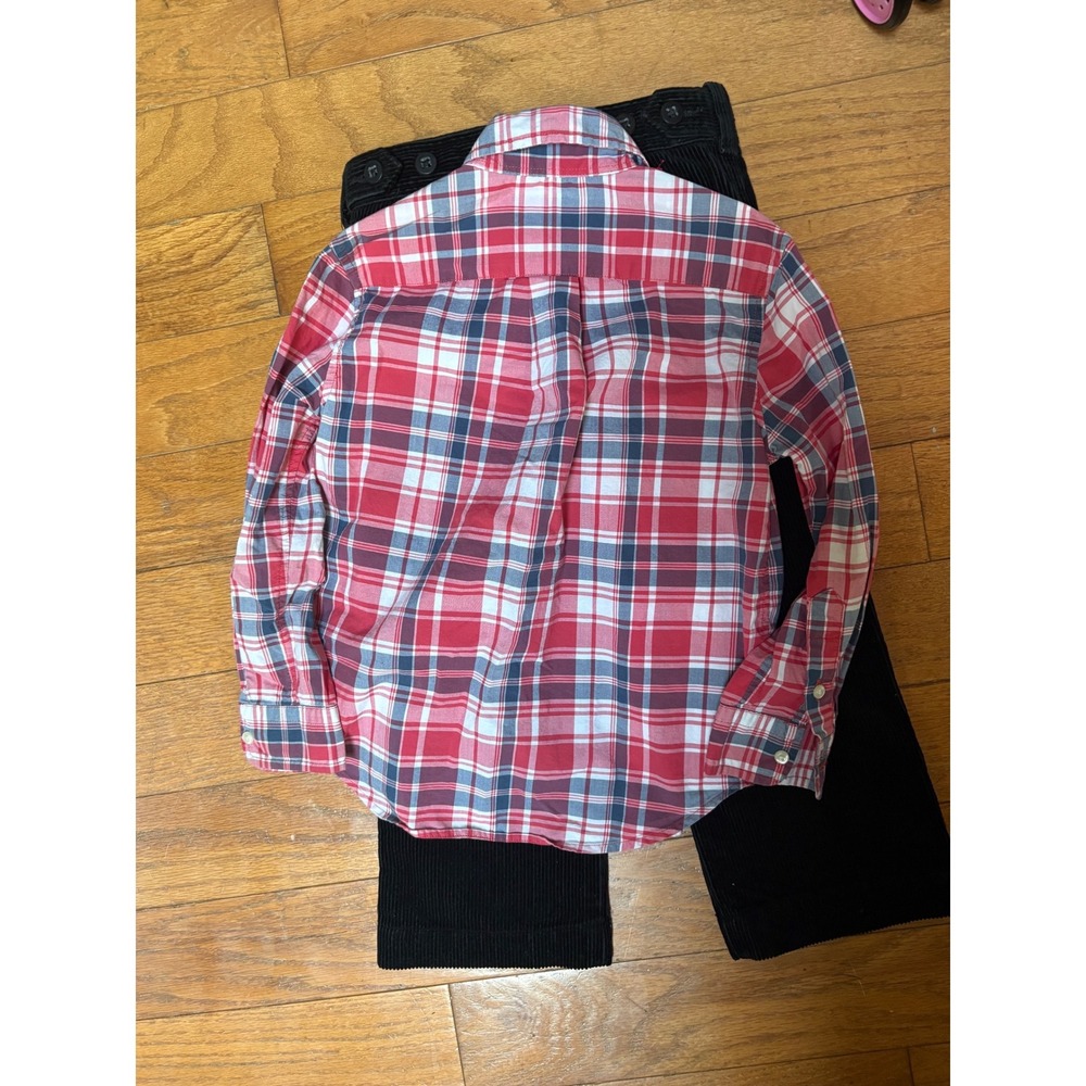 Polo Ralph Lauren Toddler 3T Outfit Set Plaid Shirt Sweater Corduroy Pants - Picture 7 of 9